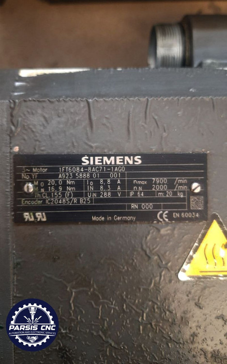 موتور SIMOTICS مدل 1FT6084-8AC71-1AG0 Siemens SIMOTICS Motor مناسب کاربردهای صنعتی و سیستمهای CNC