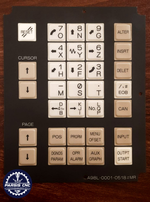 صفحهکلید ممبرانی فانوک مدل A98L-0001-0518 Fanuc Membrane Keypad مناسب کنترل پنل دستگاههای CNC